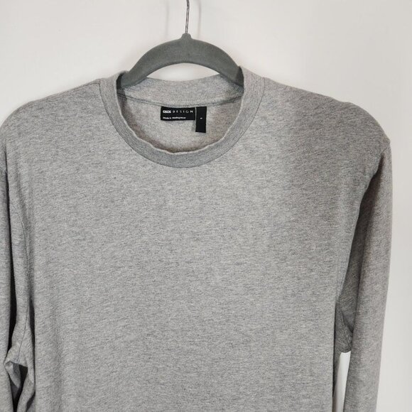 Asos Men's Long Sleeve Muscle Shirt in Gray Size‎ Large - Picture 2 of 5